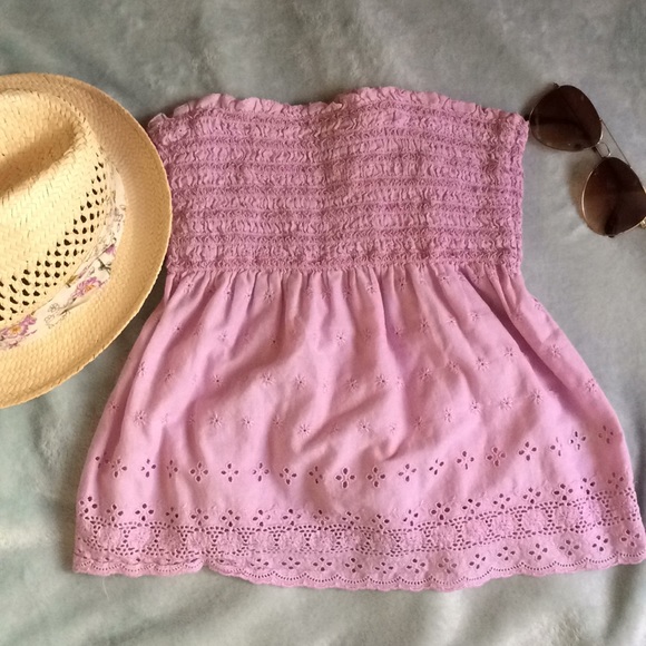 Juicy Couture Tops - Juicy Couture Orchid Purple Embroidered Tube Top